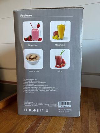 Batidora Vaso Homgeek 700W Cristal 1.5L