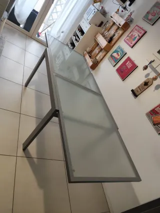 Tavolo cucina allungabile vetro e acciaio