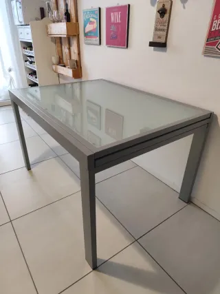 Tavolo cucina allungabile vetro e acciaio