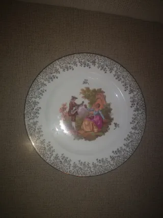 Plato Limoges porcelana vintage 22,5 cm