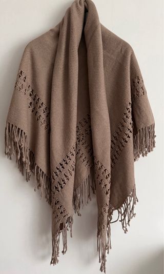 Chal 100% Lana Massimo Dutti Beige