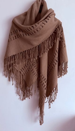 Chal 100% Lana Massimo Dutti Beige