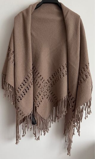 Chal 100% Lana Massimo Dutti Beige