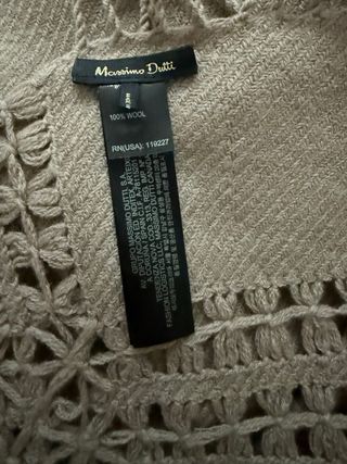 Chal 100% Lana Massimo Dutti Beige