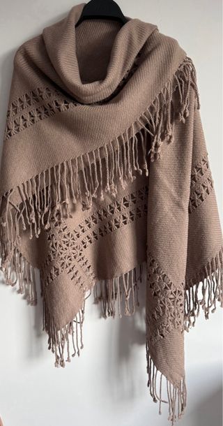 Chal 100% Lana Massimo Dutti Beige