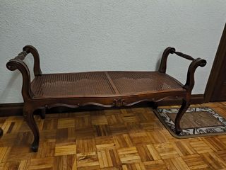 Banco Descalzadora Madera y Rattan