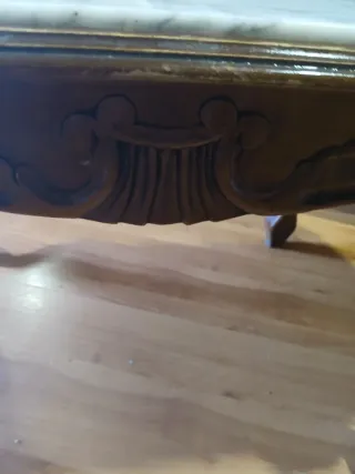 Mesa antigua madera y mármol