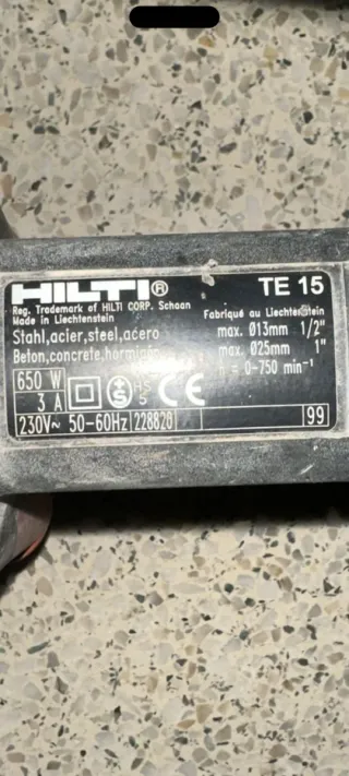 HILTI TE15 Martillo Perforador Eléctrico