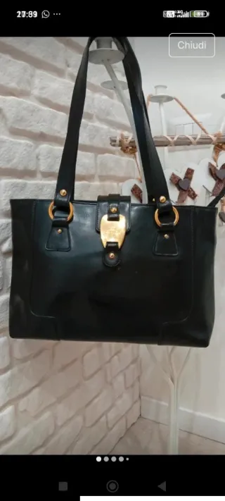 Borsa Vera Pelle Nera