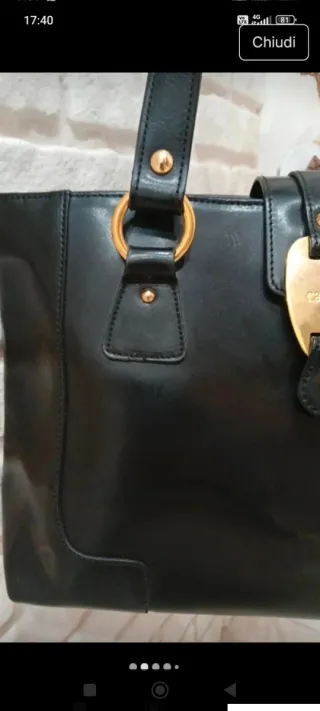 Borsa Vera Pelle Nera