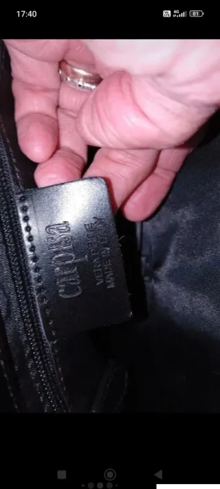 Borsa Vera Pelle Nera