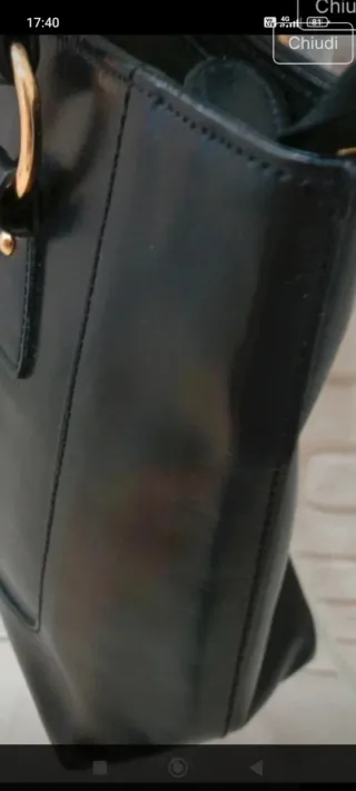 Borsa Vera Pelle Nera