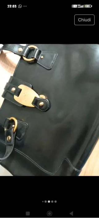 Borsa Vera Pelle Nera