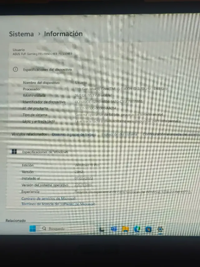 COMO NUEVO Asus TUF Gaming F15
