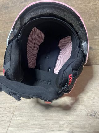 Casco y Gafas Esquí Infantil Rosa Pingüino