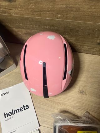 Casco y Gafas Esquí Infantil Rosa Pingüino