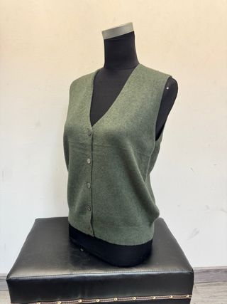 Chaleco de punto verde mujer