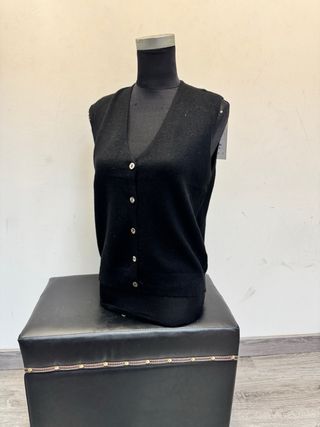 Chaleco de punto verde mujer