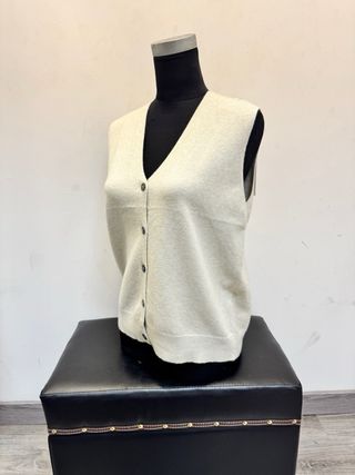 Chaleco de punto verde mujer