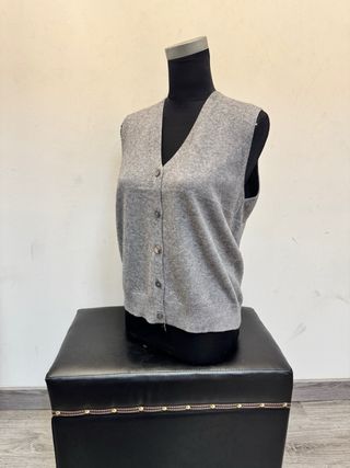 Chaleco de punto verde mujer