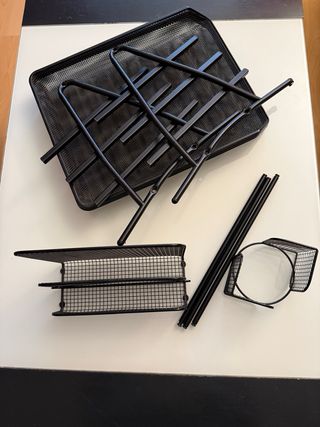 Conjunto de escritorio metálico negro