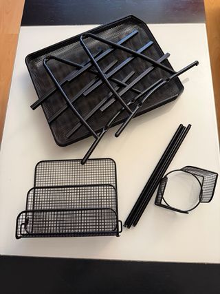 Conjunto de escritorio metálico negro