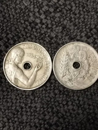 Moneda 25 céntimos España 1934