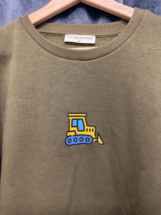 Felpa uomo Green Fish con stampa