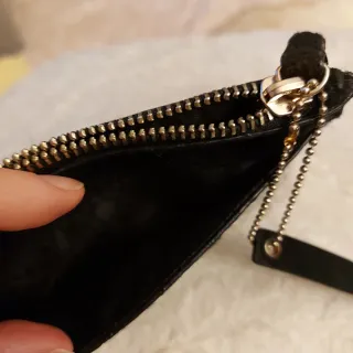 Portafoglio in pelle scamosciata nero