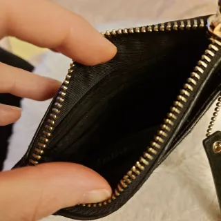 Portafoglio in pelle scamosciata nero