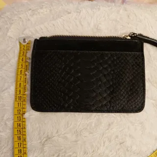 Portafoglio in pelle scamosciata nero