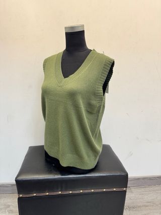 Chaleco de punto azul mujer