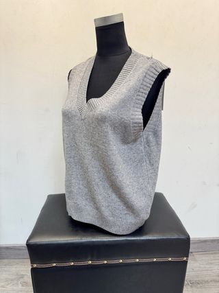 Chaleco de punto azul mujer