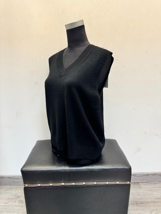 Chaleco de punto azul mujer