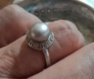 Anillo de Plata ,Perla y Circonitas