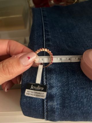 Anillo Oro Rosa Plata Baño Rubí Nuevo