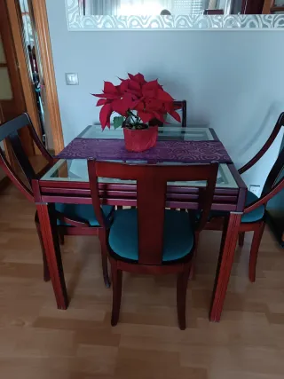 Mueble de salón madera y cristal