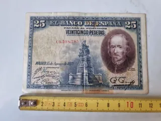 Billete de 25 Pesetas, Banco de España 1928.