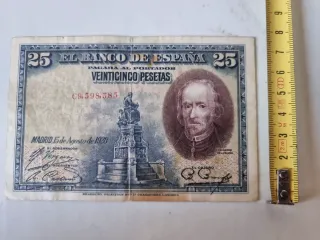 Billete de 25 Pesetas, Banco de España 1928.