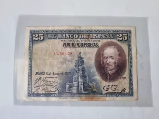 Billete de 25 Pesetas, Banco de España 1928.