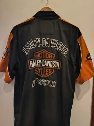 Camisa Harley Davidson Talla M Negra Naranja