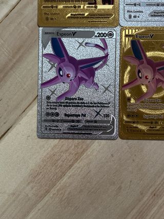 4 Cartas Pokémon VMAX y V (Doradas y Plateadas)