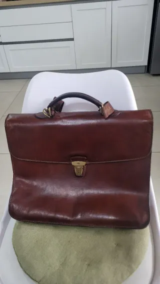 Valigetta The Bridge in pelle marrone