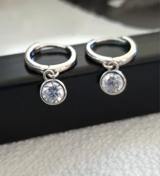 Pendientes Aro Plata Ley Circonita