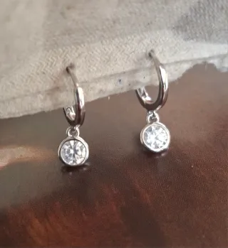 Pendientes Aro Plata Ley Circonita