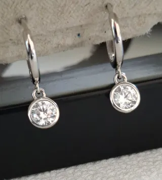 Pendientes Aro Plata Ley Circonita