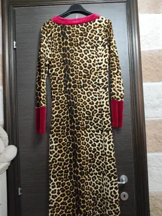 Vestito fantasia leopardata con velluto
