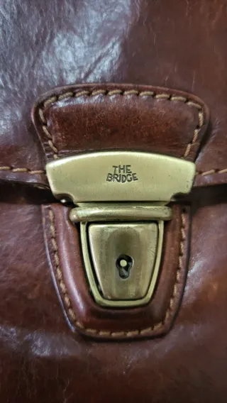 Valigetta pochette The Bridge in pelle marrone