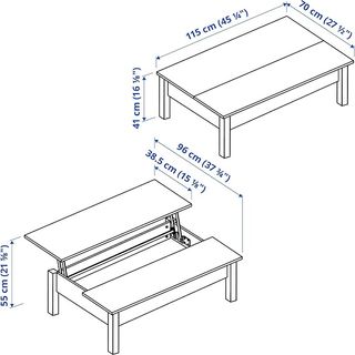 Mesa Centro Elevable Blanca Ikea Trulstorp