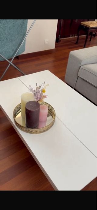 Mesa Centro Elevable Blanca Ikea Trulstorp